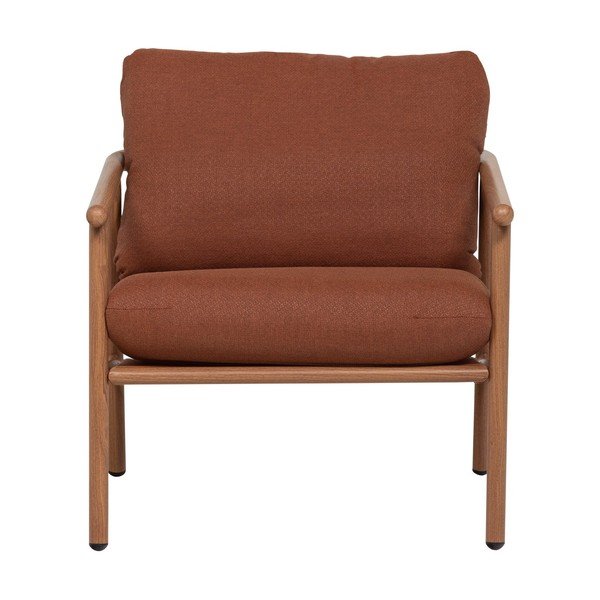 Kovinski/oblazinjen vrtni fotelj v barvi terakote Cavero – WOOOD-image-2