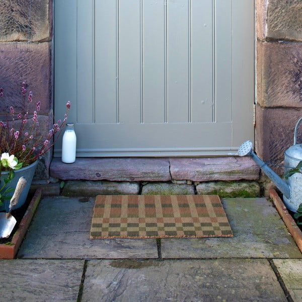 Predpražnik iz kokosovih vlaken 40x60 cm Pink and Blue Check – Artsy Doormats-image-4