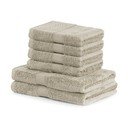 Komplet 2 bež kopalnih brisač in 4 brisač DecoKing Bamby Beige