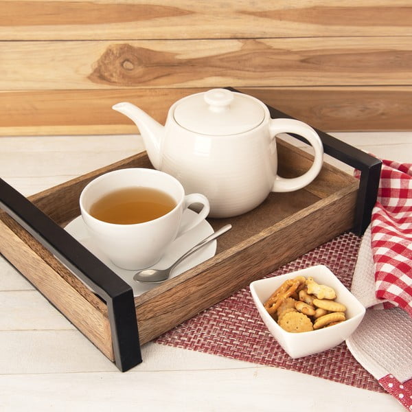 Servirni lesen pladenj 22x31 cm Mango – Orion-image-1