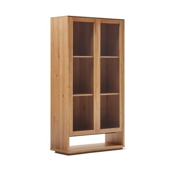 Vitrina v hrastovem dekorju 100x185 cm Alguema – Kave Home-image-2