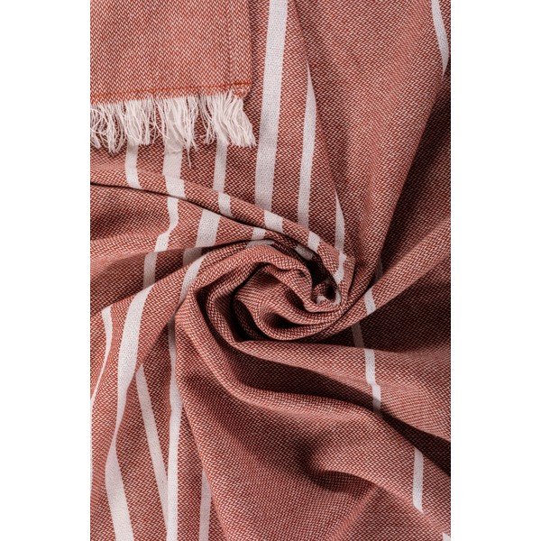 Bombažna odeja v barvi terakote 150x200 cm Solene – Tiseco Home Studio-image-1