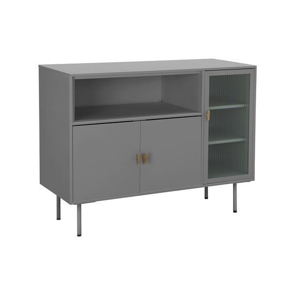 Siva kovinska vitrina 104x80 cm Rosalie – Støraa-image-2