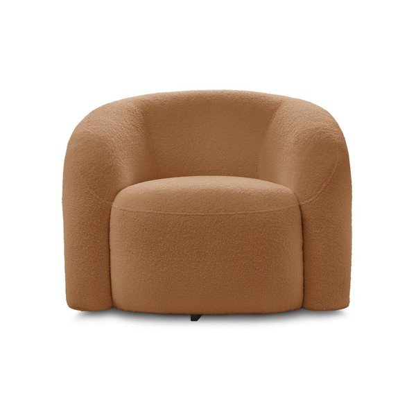 Oranžen vrtljiv fotelj iz tkanine bouclé Elina – Bobochic Paris-image-2