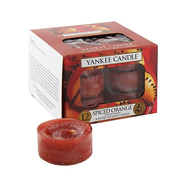 Set 12 dišečih sveč Yankee Candle Pomaranča s pridihom začimb, čas gorenja 4 - 6 ur