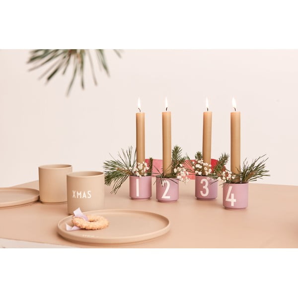 Komplet 4 roza porcelanastih skodelic Design Letters Mini-image-1