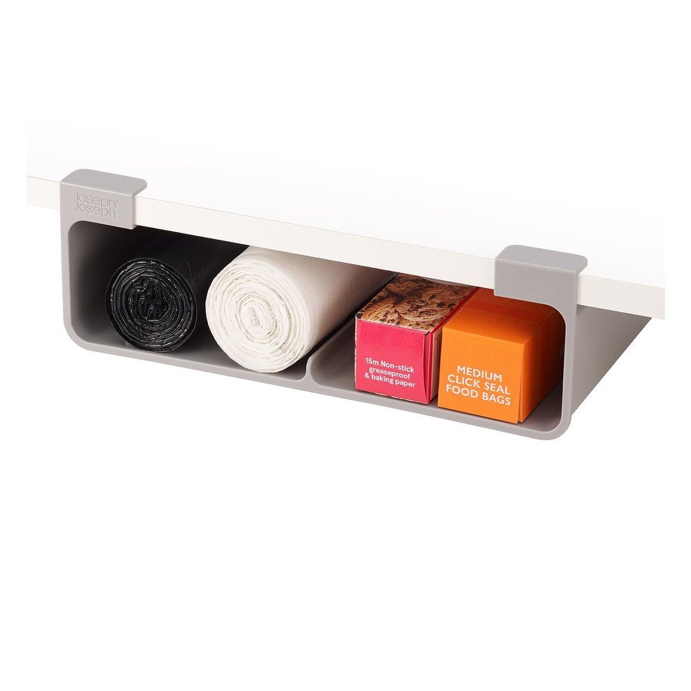 Sivo plastično viseče držalo za kuhinjske brisače in folijo CupboardStore
