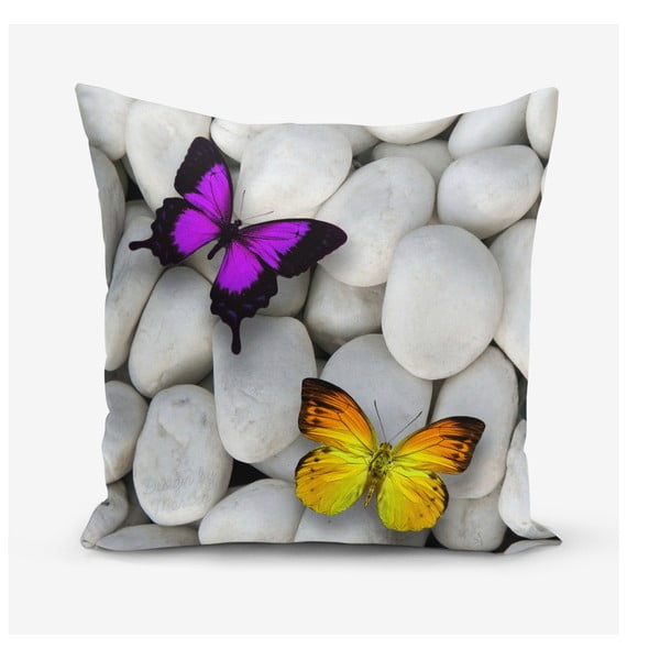 Prevleka za vzglavnik iz mešanice bombaža Minimalist Cushion Covers Double Butterfly, 45 x 45 cm