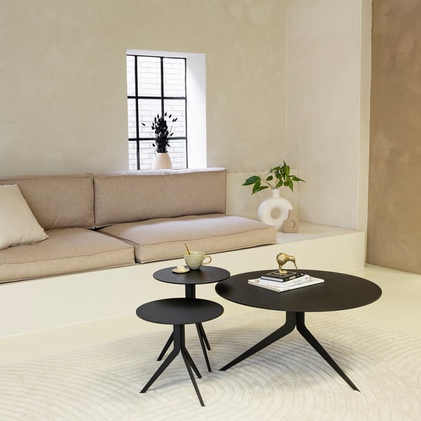 Črna kovinska okrogla klubska mizica ø 78 cm Daley – Spinder Design-image-3