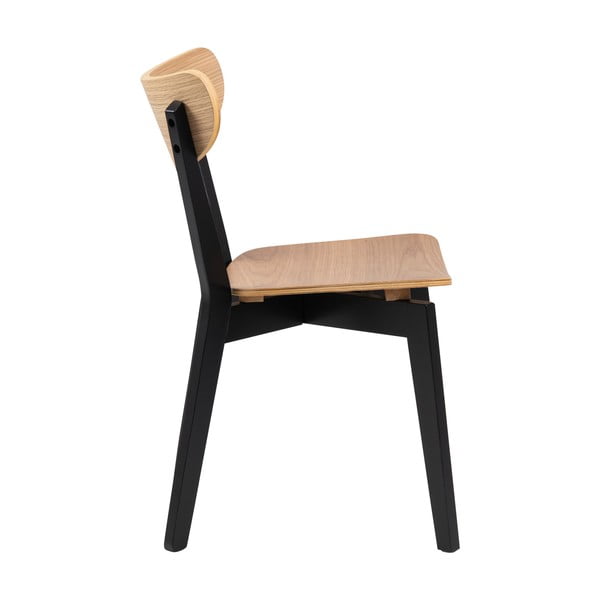 Črn/v naravni barvi jedilni stol v hrastovem dekorju Roxby – Actona-image-3