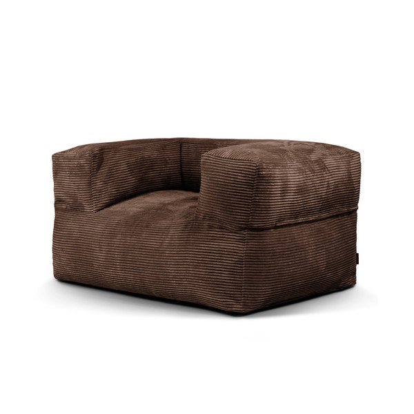 Temno rjava vreča za sedenje iz rebrastega žameta MooG – SLOWDOWN