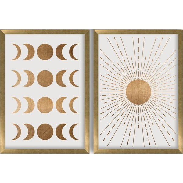 Slike v kompletu 2 ks 38x53 cm Moon & Sun – Wallity