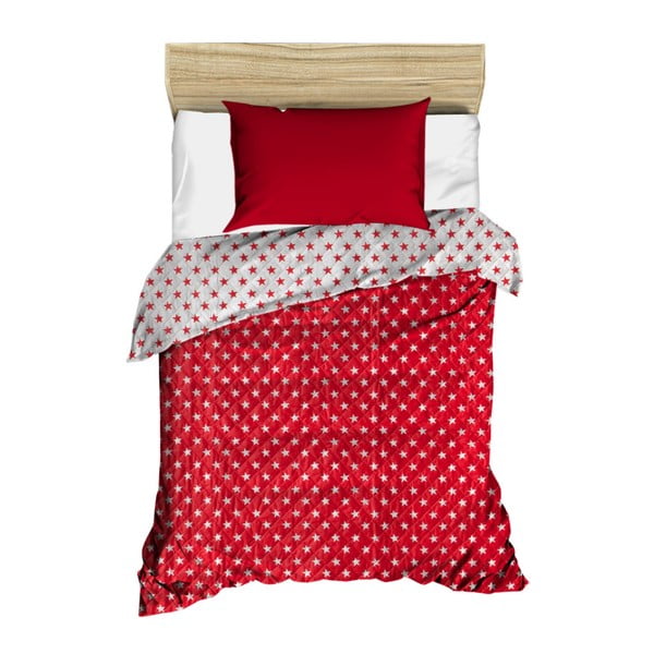 Rdeče prešito posteljno pregrinjalo Dots, 160 x 230 cm