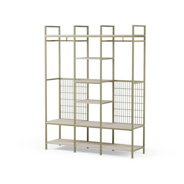 Zelena odprta jeklena garderobna omara 140x179,5x40 cm Amara – Marckeric-image-4