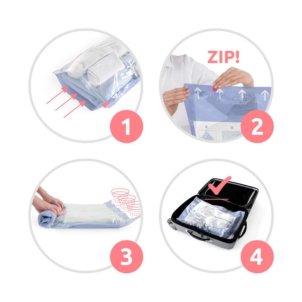 Vakuumske vreče za oblačila v kompletu 4 ks Roll Up M – Compactor-image-4