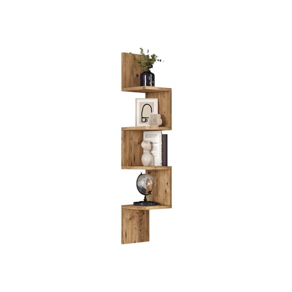 Stenska knjižna polica v borovem dekorju 22x117 cm Laura - Kalune Design-image-2