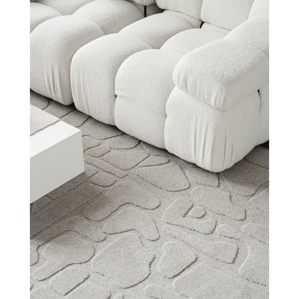 Svetlo siva volnena preproga 200x300 cm Morphic Dunes – Agnella-image-4