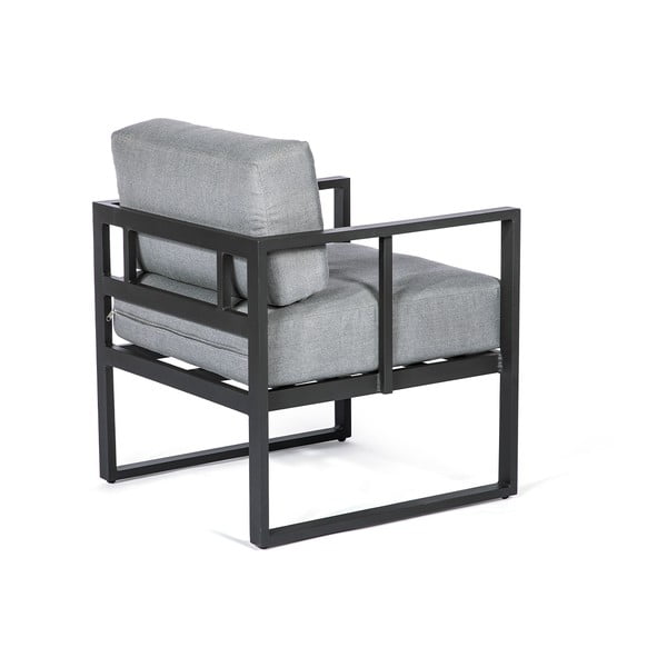 Komplet grafitno sivih vrtnih stolov Bellisima in črne mize Loris, ø 35 cm-image-3