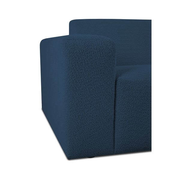 Temno moder modul za sedežno garnituro iz tkanine bouclé (levi kot) Roxy – Scandic-image-3