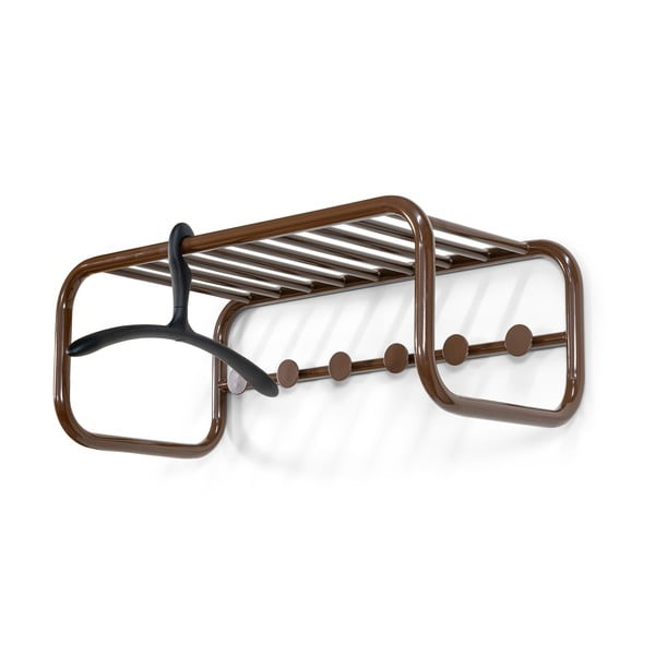 Temno rjav kovinski stenski obešalnik s polico 72 cm Retro – Spinder Design-image-3
