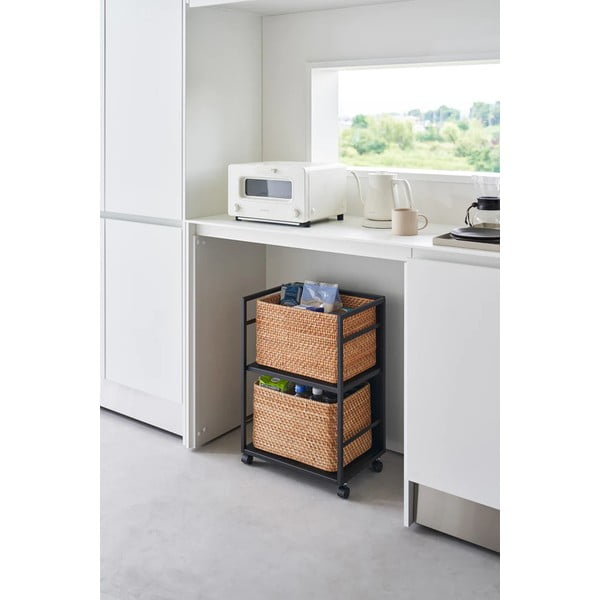 Črn kovinski regal na koleščkih 42x60 cm Tower – YAMAZAKI-image-1