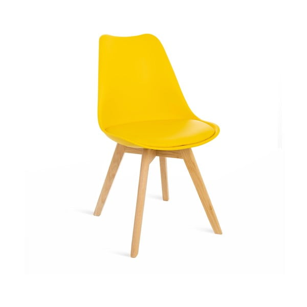 Komplet 2 rumenih stolov z bukovimi nogami Bonami Essentials Retro