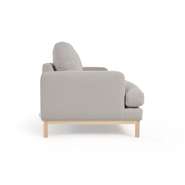 Siva sedežna garnitura iz tkanine bouclé 203 cm Mihaela – Kave Home-image-3