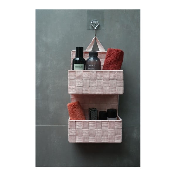 Svetlo rožnata dvonadstropna viseča košara Compactor Bristol-image-1