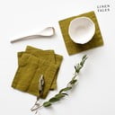 Kaki zeleni tekstilni podstavki za kozarce v kompletu 4 ks – Linen Tales