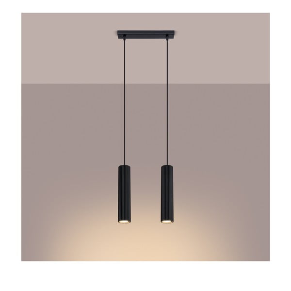 Črna kovinska viseča svetilka Gleam – Sollux-image-1