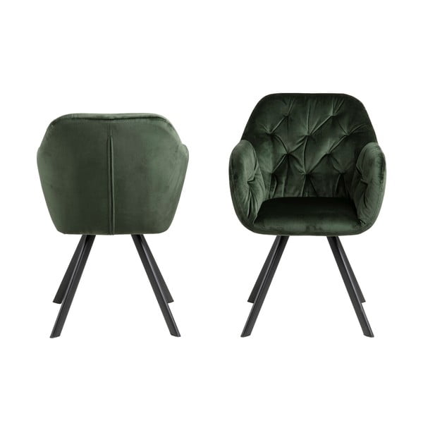 Zelen oblazinjen jedilni stol z nasloni za roke Lola – Actona-image-4