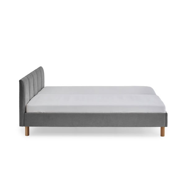 Siva oblazinjena zakonska postelja brez letvenega dna 180x200 cm Joker – Meise Möbel-image-2