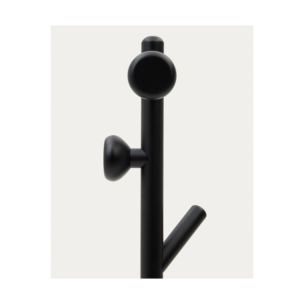 Črn obešalnik iz masivne bukve 46x170 cm Nadue – Kave Home-image-3