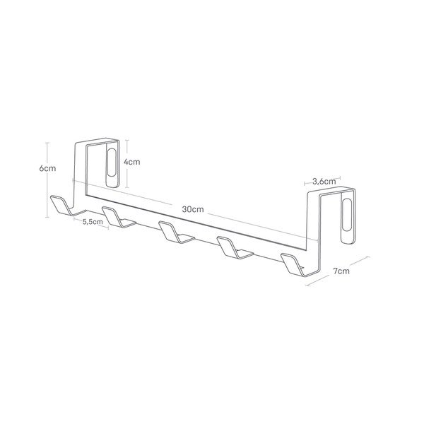 Bel kovinski obešalnik za vrata 30 cm Tower – YAMAZAKI-image-4