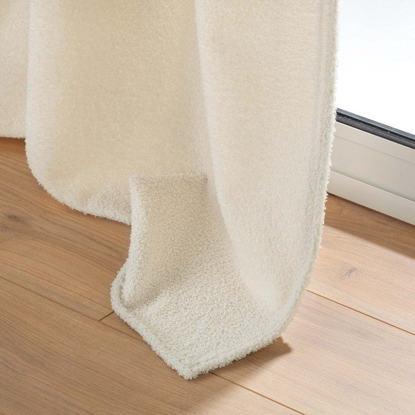 Kremno bela bouclé zavesa 140x240 cm Wooly – douceur d'intérieur-image-4