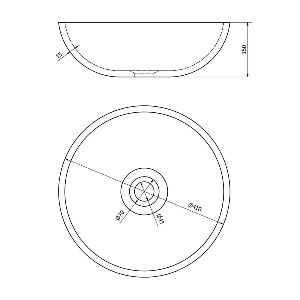Siv keramičen okrogel umivalnik ø 41 cm Priori – Sapho-image-4
