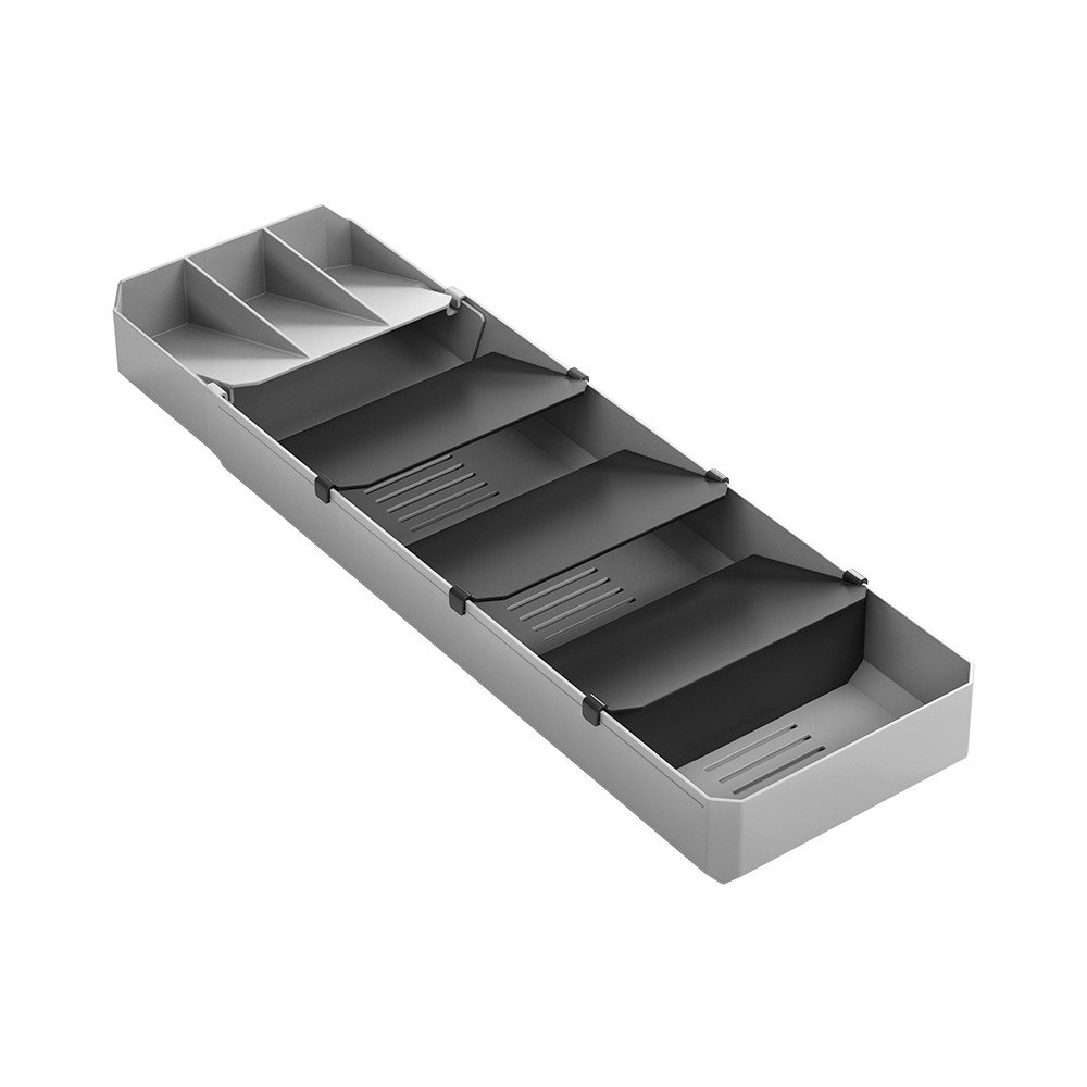 Siv plastičen organizator za pribor 15 x 49 cm