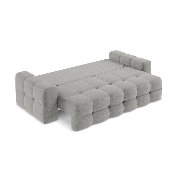 Siva raztegljiva sedežna garnitura iz tkanine bouclé 255 cm Milu – Makamii-image-3