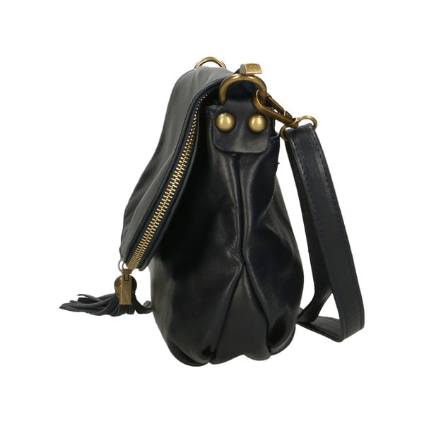 Temno modra usnjena torbica Chicca Borse Marrone-image-3