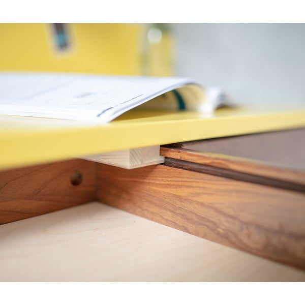 Siva pisalna miza s podnožjem iz jesenovega lesa Ragaba Luka, dolžina 85 cm-image-3