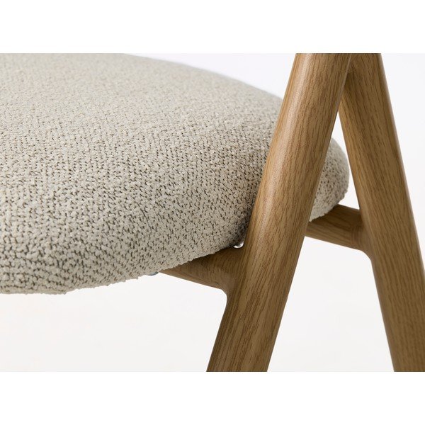 Kremno bel/v naravni barvi oblazinjen jedilni stol z nasloni za roke Frances – Unique Furniture-image-2