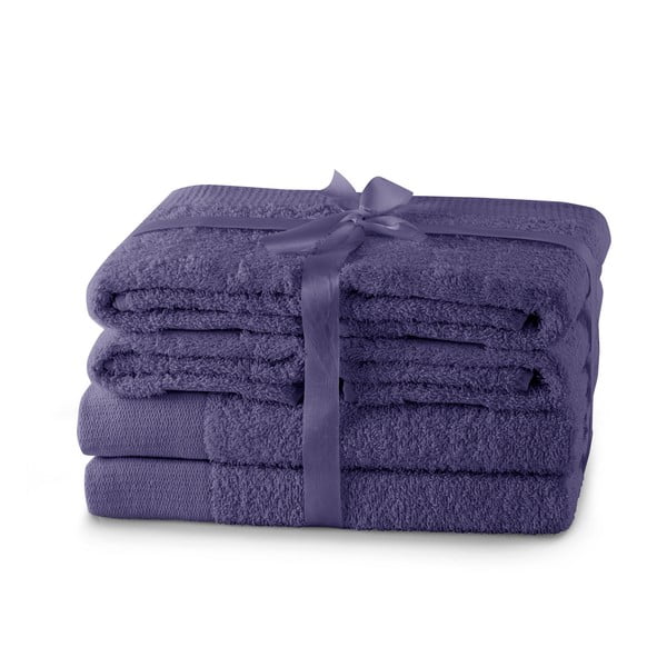 Vijolični frotirni bombažni komplet brisač 6 ks Amari – Restilo