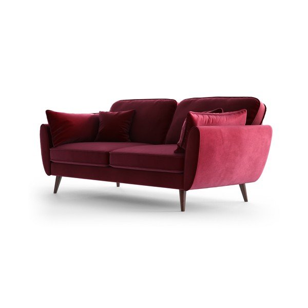 Rdeča žametna zofa My Pop Design Auteuil-image-3