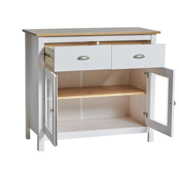 Bela komoda iz masivnega bora z 2 predaloma Marckeric Jade-image-3