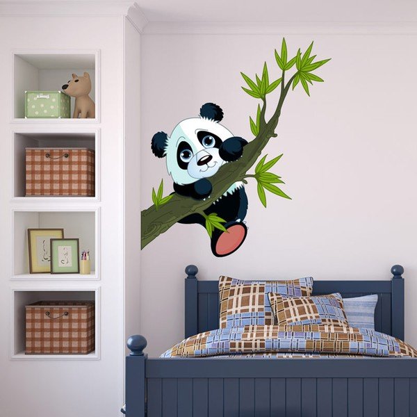 Stenska nalepka Ambiance Panda On Branches-image-1