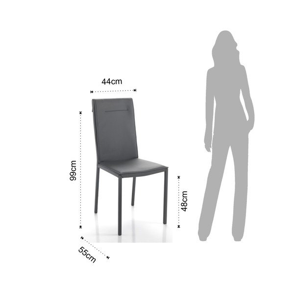 Komplet 2 sivih jedilnih stolov Tomasucci Camy-image-1