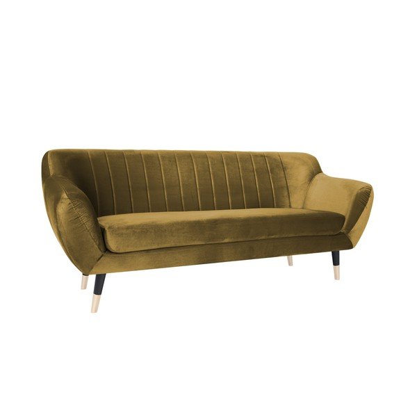 Gorčično rumen kavč s črnimi nogami Mazzini Sofas Benito, 188 cm-image-2