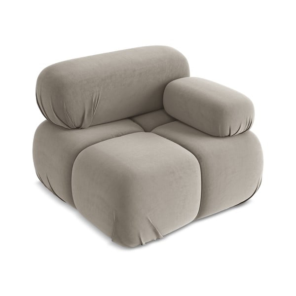 Bež žameten modul za sedežno garnituro (desni kot) Lokua – Makamii-image-2