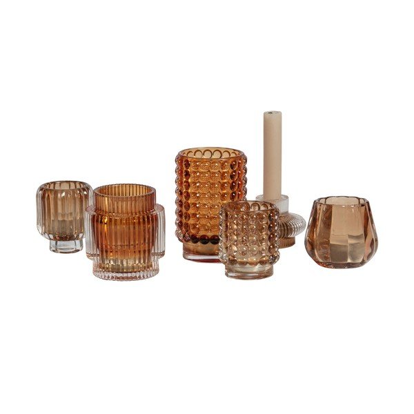 Komplet 2 steklenih svečnikov BePureHome Buble, višina 8 cm-image-1
