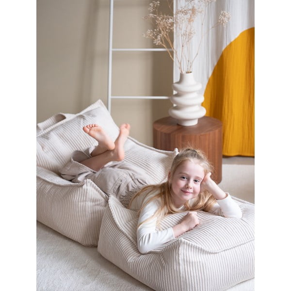 Kremno bela otroška vreča za sedenje iz rebrastega žameta Chair – Wigiwama-image-2